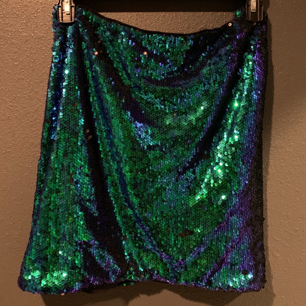 Teal Sequin Miniskirt